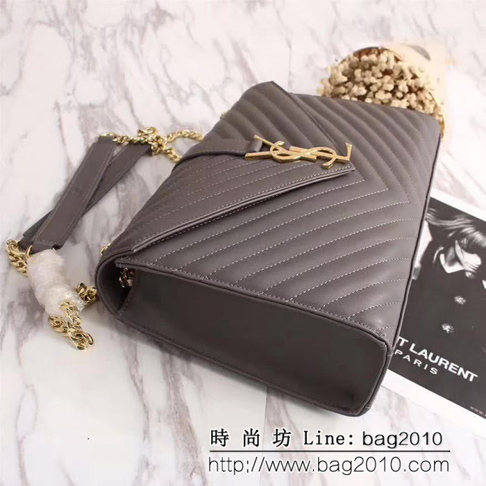 YSL聖羅蘭 經典款 互扣式金屬YSL標誌 原版南非皮肩背包 26588 YAS1016